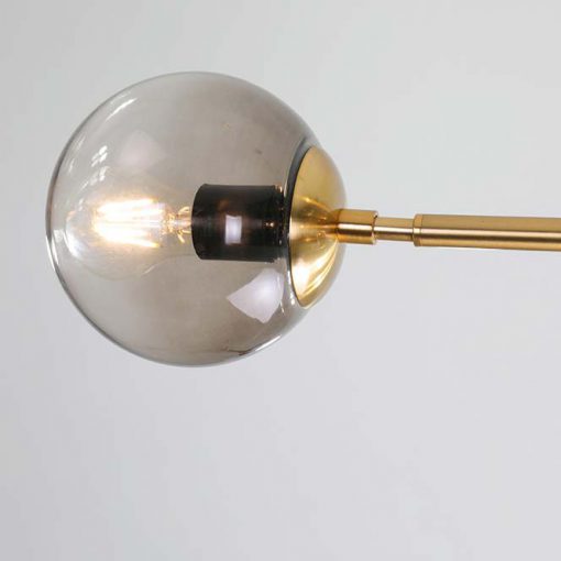 đèn chùm trang trí 6 bóng chao thủy tinh tròn hiện đại