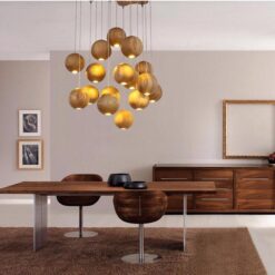 ĐÈN THẢ GỖ QUẢ TRÒN DF108