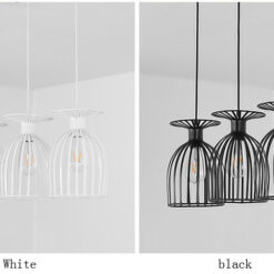 Đèn thả nghệ thuật rọ sắt hình ly TH028