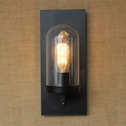 Đèn tường sắt chao thủy tinh TU018