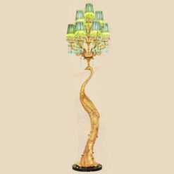 ĐÈN CÂY ĐỒNG TRANG TRÍ HÌNH CHIM KHỔNG TƯỚC ABR172