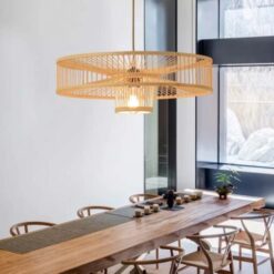 Đèn thả tăm tre như hình bánh xe MT 123
